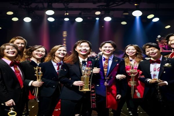 她唇之下荣获2026年度最佳情感叙事作品奖项颁奖现场，主创团队站在聚光灯下接受荣誉